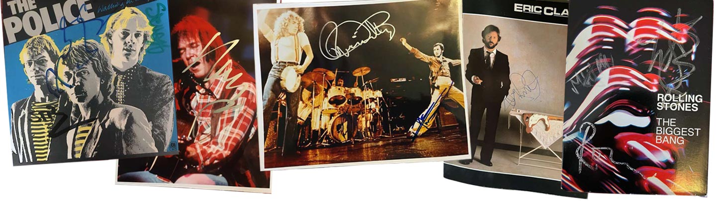 Rock autographs banner